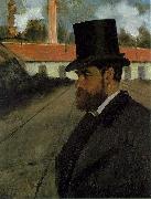 Edgar Degas Henri Rouart in front of his Factory Spain oil painting artist